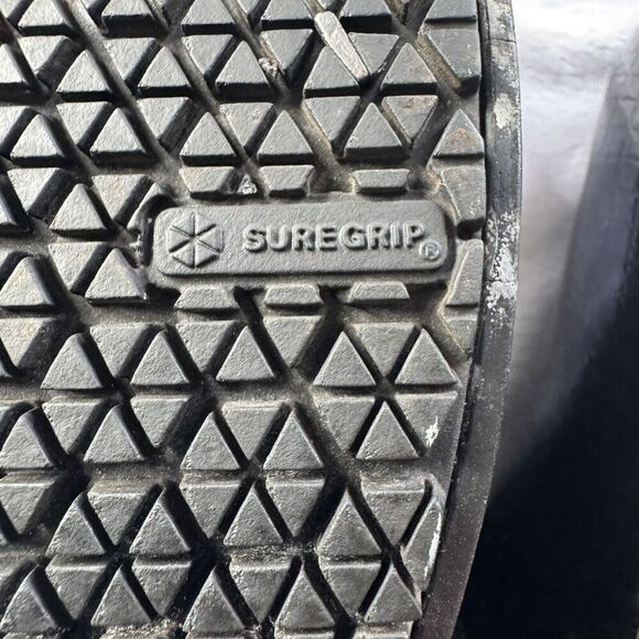 Abeo Black Patent Leather Stapled Clog Grid Pattern Ellie 8.5M Rubber Sole - Picture 8 of 10